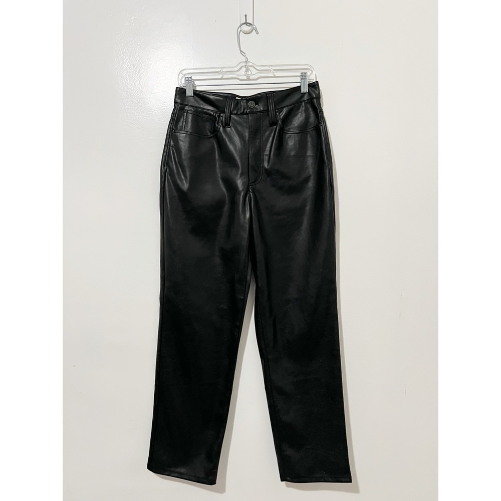 Madewell The Perfect Vintage Straight Jean Vegan Leather Black High Rise 28 - Picture 2 of 10